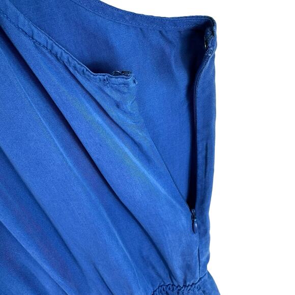 Cloth & Stone Blue Lightweight Halter Sleeveless Lyocell Jumpsuit Pockets Size M - Picture 6 of 9